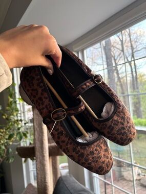 American Eagle Outfitters Leopard Print Mary Jane Flats - Brown